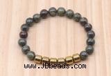 CGB8991 8mm, 10mm dragon blood jasper & drum hematite beaded bracelets