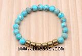 CGB8992 8mm, 10mm blue sea sediment jasper & drum hematite beaded bracelets