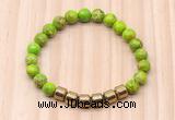 CGB8993 8mm, 10mm green sea sediment jasper & drum hematite beaded bracelets