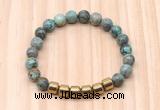 CGB8997 8mm, 10mm African turquoise & drum hematite beaded bracelets