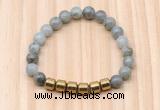 CGB8999 8mm, 10mm labradorite & drum hematite beaded bracelets