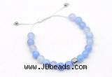 CGB9021 8mm, 10mm blue agate & drum hematite adjustable bracelets