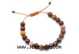 CGB9035 8mm, 10mm mookaite & drum hematite adjustable bracelets