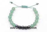 CGB9063 8mm, 10mm green aventurine & drum hematite adjustable bracelets