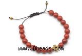 CGB9147 8mm, 10mm red jasper & cross hematite adjustable bracelets