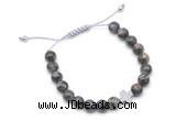 CGB9158 8mm, 10mm grey opal & cross hematite adjustable bracelets