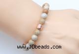 CGB9239 8mm, 10mm fossil coral & drum hematite power beads bracelets