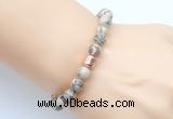 CGB9240 8mm, 10mm feldspar & drum hematite power beads bracelets