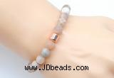 CGB9305 8mm, 10mm matte sunstone & drum hematite power beads bracelets