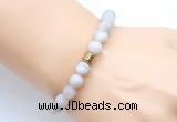 CGB9312 8mm, 10mm matte white crazy lace agate & drum hematite power beads bracelets