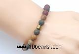 CGB9328 8mm, 10mm matte picasso jasper & drum hematite power beads bracelets