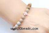 CGB9354 8mm, 10mm fossil coral & cross hematite power beads bracelets