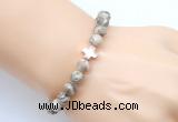 CGB9355 8mm, 10mm feldspar & cross hematite power beads bracelets