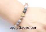 CGB9379 8mm, 10mm bamboo leaf agate & cross hematite power beads bracelets