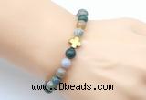 CGB9380 8mm, 10mm Indian agate & cross hematite power beads bracelets