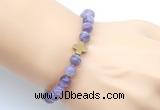 CGB9402 8mm, 10mm dogtooth amethyst & cross hematite power beads bracelets