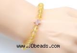 CGB9404 8mm, 10mm citrine & cross hematite power beads bracelets