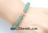 CGB9424 8mm, 10mm matte green aventurine & cross hematite power beads bracelets