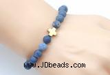 CGB9439 8mm, 10mm matte dumortierite & cross hematite power beads bracelets