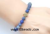 CGB9440 8mm, 10mm matte lapis lazuli & cross hematite power beads bracelets