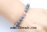 CGB9448 8mm, 10mm matte grey picture jasper & cross hematite power beads bracelets