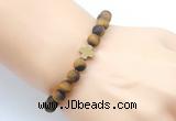 CGB9455 8mm, 10mm matte yellow tiger eye & cross hematite power beads bracelets