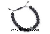 CGB9468 8mm, 10mm black lava & cross hematite adjustable bracelets