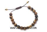 CGB9500 8mm, 10mm yellow tiger eye & rondelle hematite adjustable bracelets