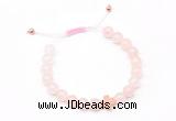 CGB9511 8mm, 10mm rose quartz & cross hematite adjustable bracelets