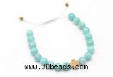 CGB9521 8mm, 10mm amazonite & cross hematite adjustable bracelets