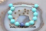 CGB9619 12mm round blue howlite & blue spot stone adjustable bracelets