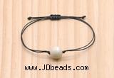 CGB9921 Fashion 12mm white fossil jasper adjustable bracelet jewelry