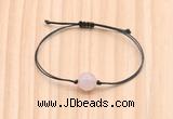 CGB9992 Fashion 12mm faceted rose quartz adjustable bracelet jewelry