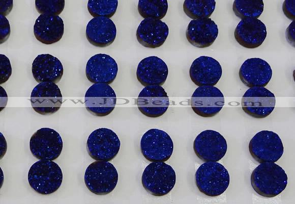 CGC103 12mm flat round druzy quartz cabochons wholesale