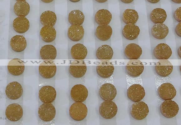 CGC104 12mm flat round druzy quartz cabochons wholesale