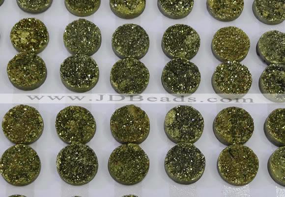 CGC121 16mm flat round druzy quartz cabochons wholesale