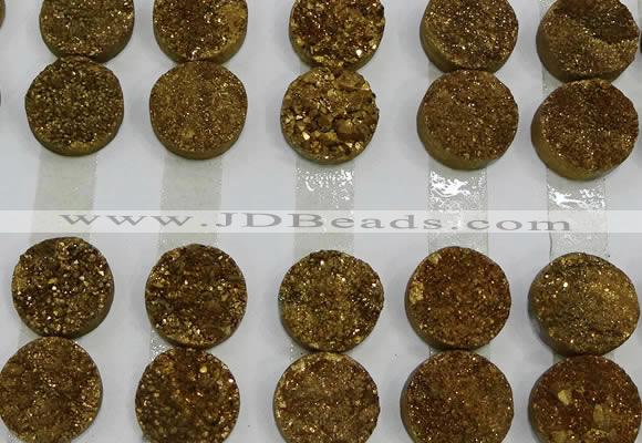 CGC130 18mm flat round druzy quartz cabochons wholesale