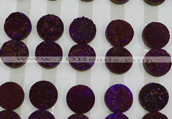 CGC133 18mm flat round druzy quartz cabochons wholesale