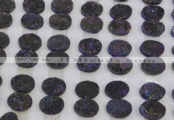 CGC174 12*16mm oval druzy quartz cabochons wholesale