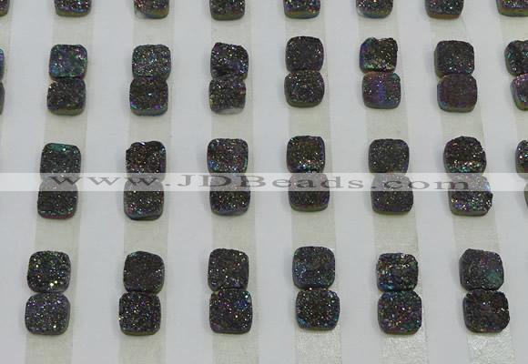 CGC210 10*10mm square druzy quartz cabochons wholesale