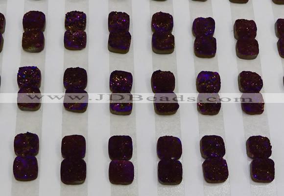 CGC212 10*10mm square druzy quartz cabochons wholesale