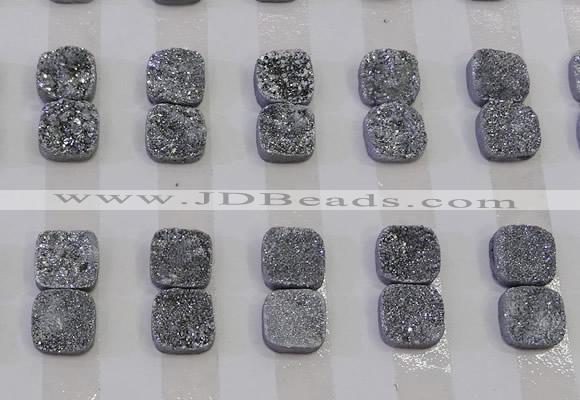 CGC221 12*12mm square druzy quartz cabochons wholesale