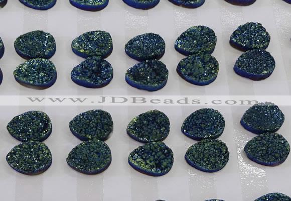 CGC269 15*20mm flat teardrop druzy quartz cabochons wholesale