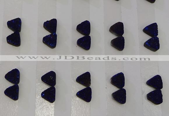 CGC60 8*8mm triangle druzy quartz cabochons wholesale