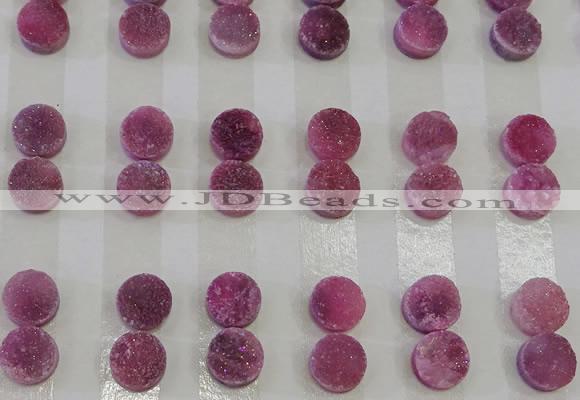 CGC97 10mm flat round druzy quartz cabochons wholesale