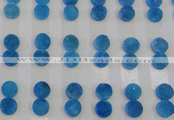 CGC98 10mm flat round druzy quartz cabochons wholesale