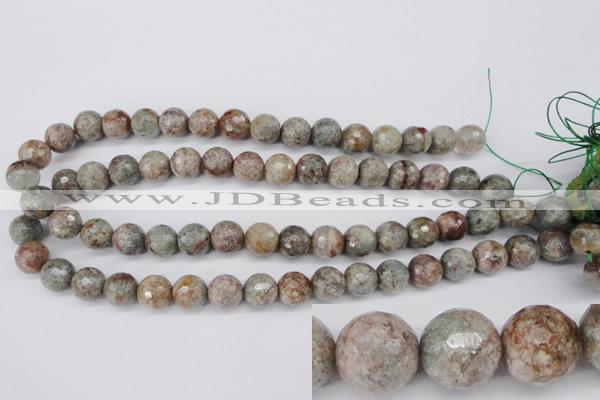 CGG14 15.5 inches 10mm faceted round ghost gemstone beads wholesale