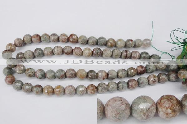 CGG15 15.5 inches 12mm faceted round ghost gemstone beads wholesale