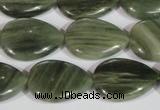 CGH14 15.5 inches 16*22mm flat teardrop green hair stone beads