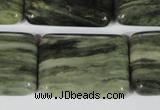 CGH31 15.5 inches 22*30mm rectangle green hair stone beads